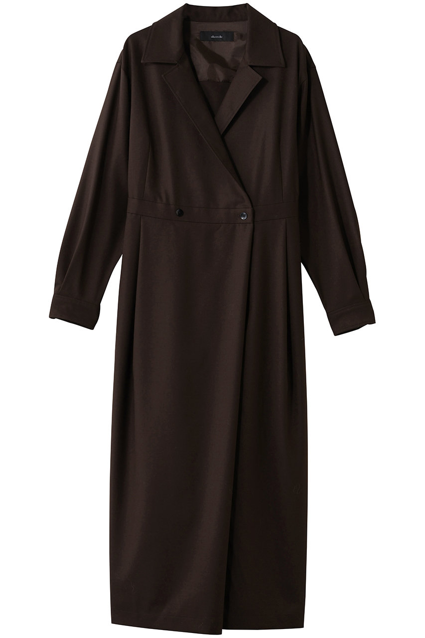 アルアバイル/allurevilleのウールポリカシュクール風ワンピース(ブラウン/20252014860-65-020)