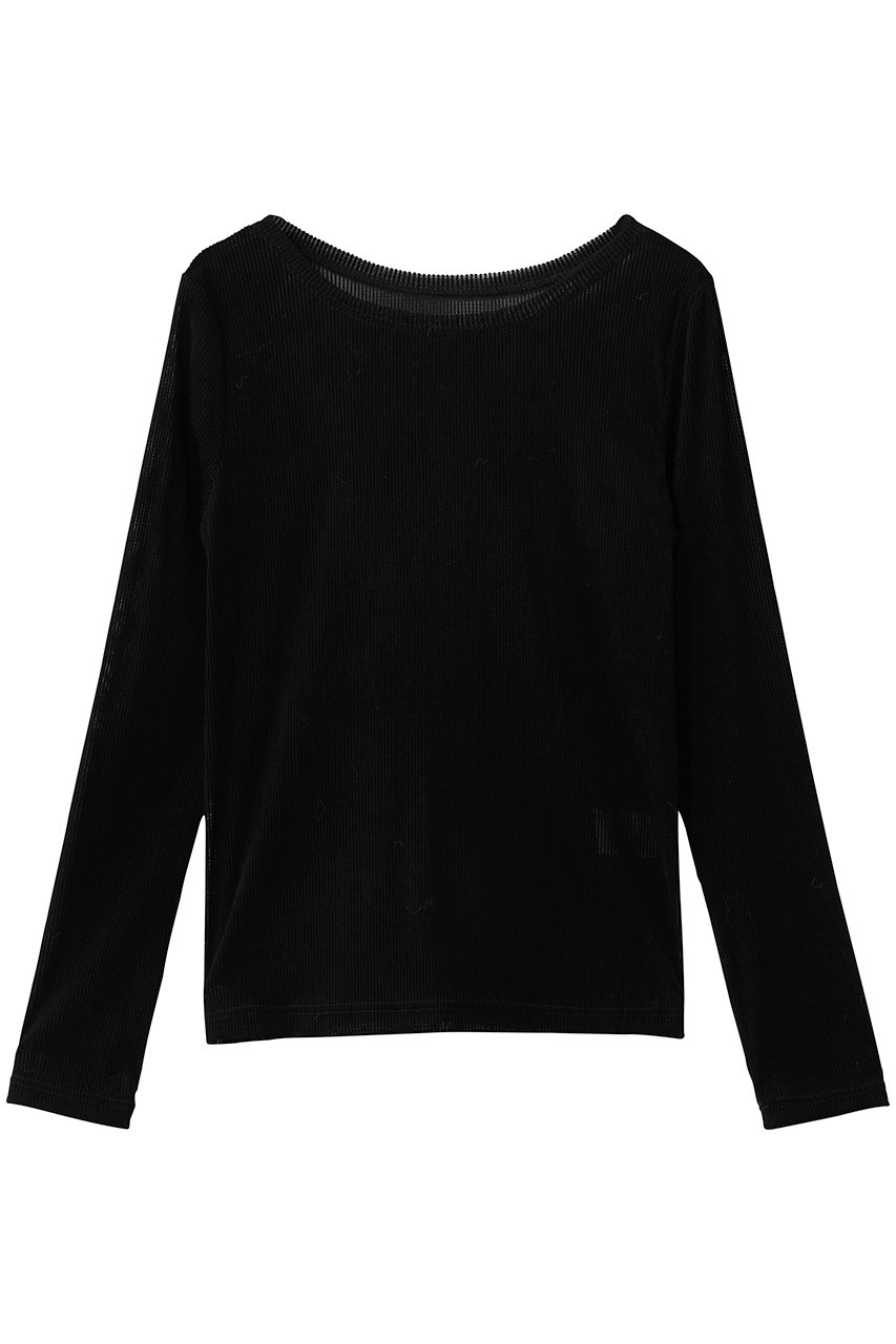 アルアバイル/allurevilleのシアーストライプロンT(ブラック/20252015260-95-020)