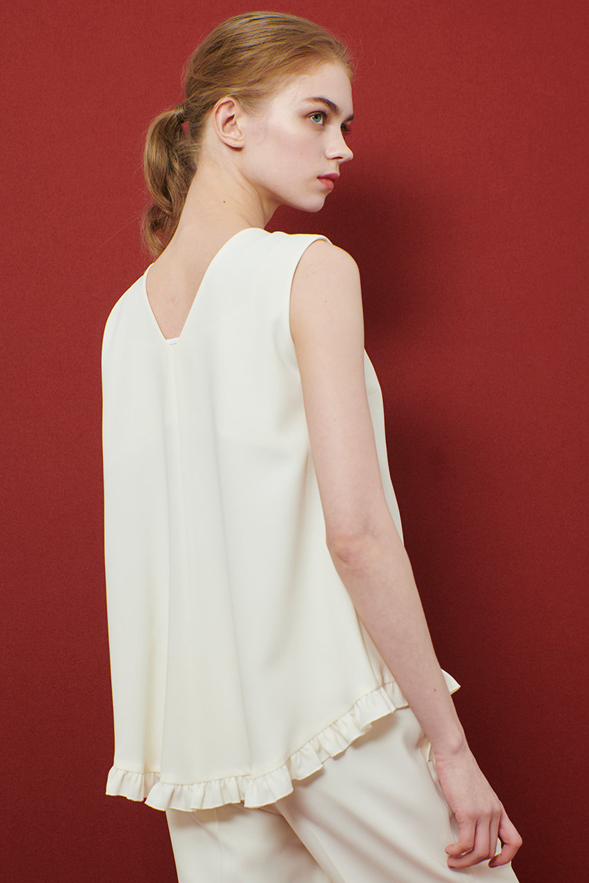 24年✨ルルウィルビー フリルスタンドブラウス ブラック パール 比翼