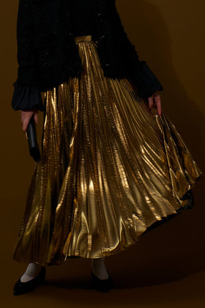 アルアバイル/allurevilleのメタリック切替プリーツスカート(110700/110703)