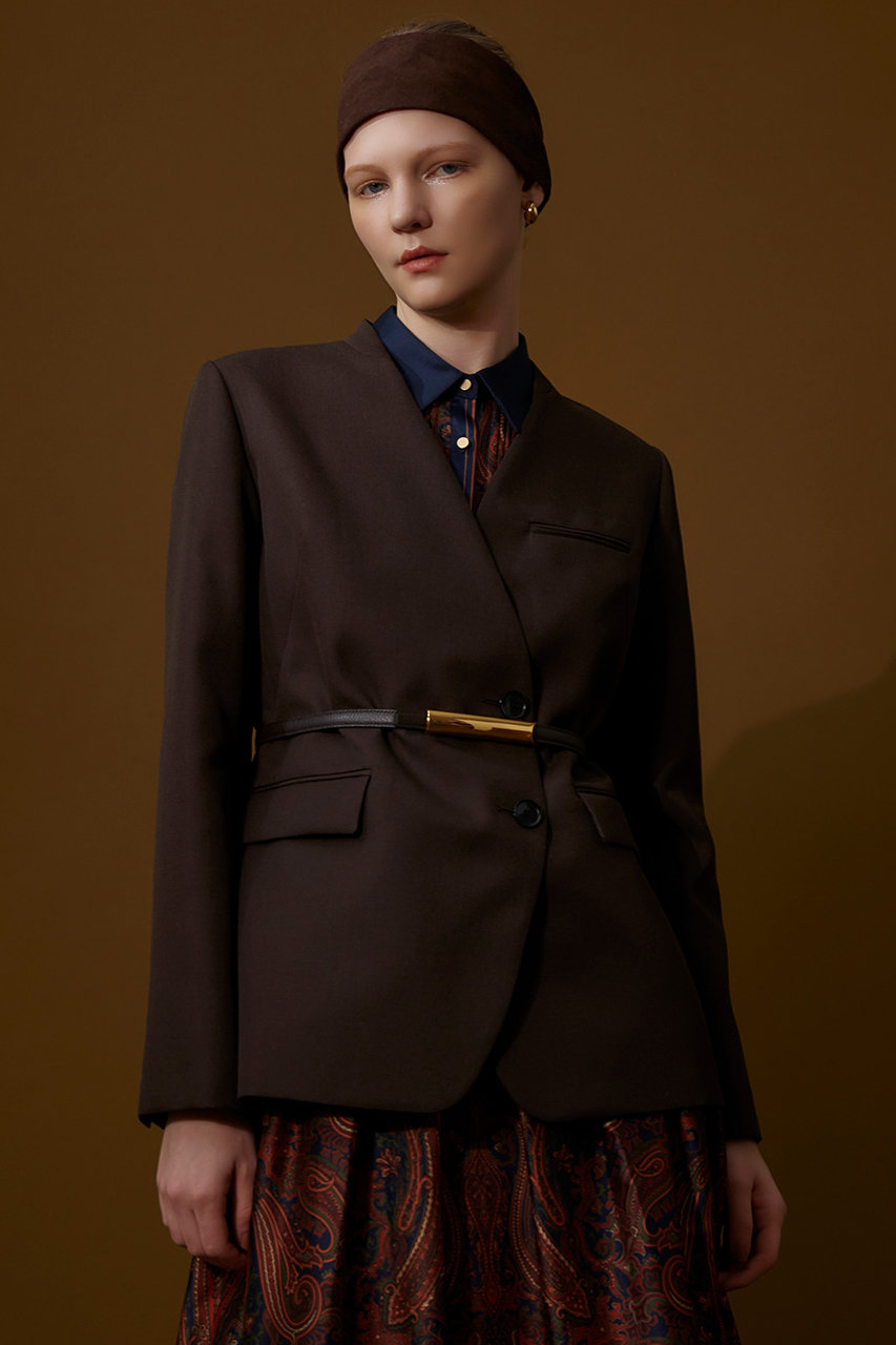 allureville(アルアバイル)｜ウールサージノーカラージャケット