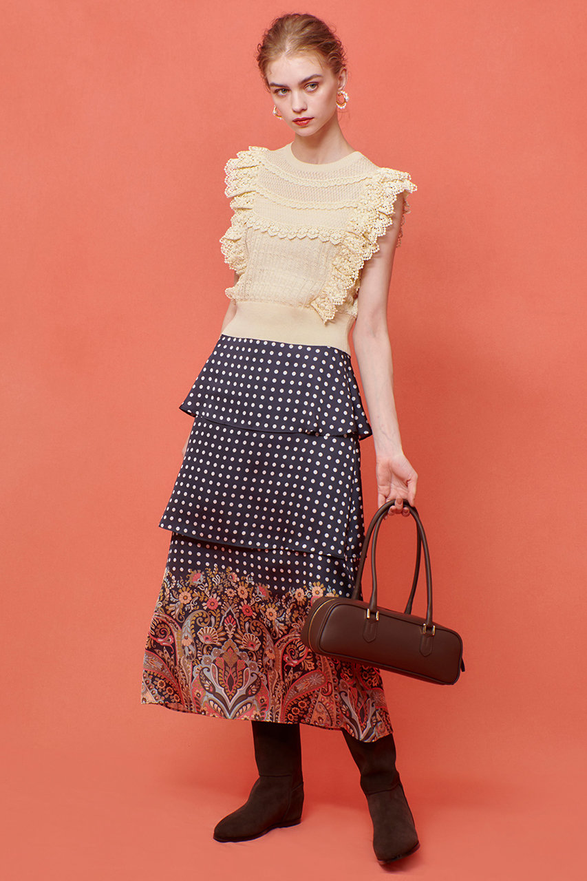 allureville / アルアバイル 【LOULOU WILLOUGHBY】レースフリルニットプルオーバー LOULOU WILLOUGHBY】レースフリルニットプル