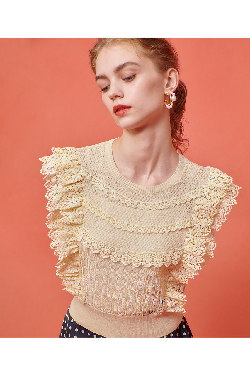 【美品✨】LOULOU WILLOUGHBY フリルスリーブニットプルオーバー LOULOU WILLOUGHBY（ルルウィルビー）の「【LOULOU WILLOUGHBY