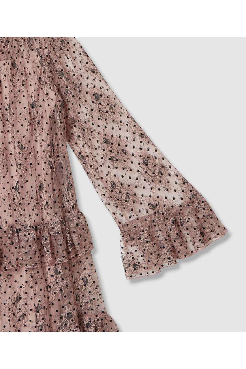 【美品】アルアバイル　ルルウィルビー フロッキードットワンピース allureville｜【LOULOU WILLOUGHBY】フロッキードットレース