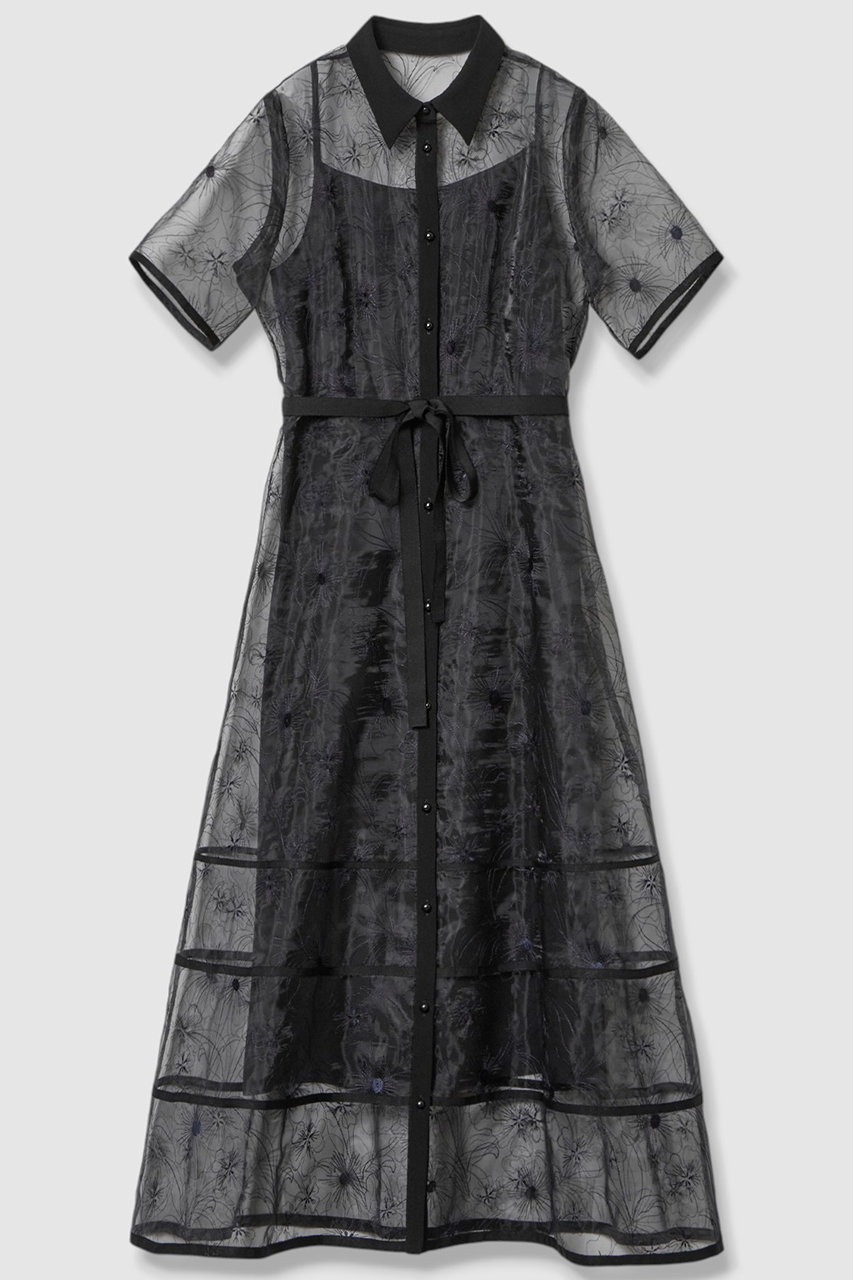 allureville 【Loulou Willoughby】オーガンジーフラワー刺繍ワンピース (ブラック, 1) アルアバイル ELLE SHOP allureville 【Loulou Willoughby】オーガンジーフラワー刺繍ワンピース (ブラック, 1) アルアバイル ELLE SHOP