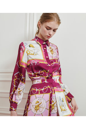 アルアバイル/allurevilleの【Loulou Willoughby】RATTIジョッキープリントシャツブラウス(110400/110403)