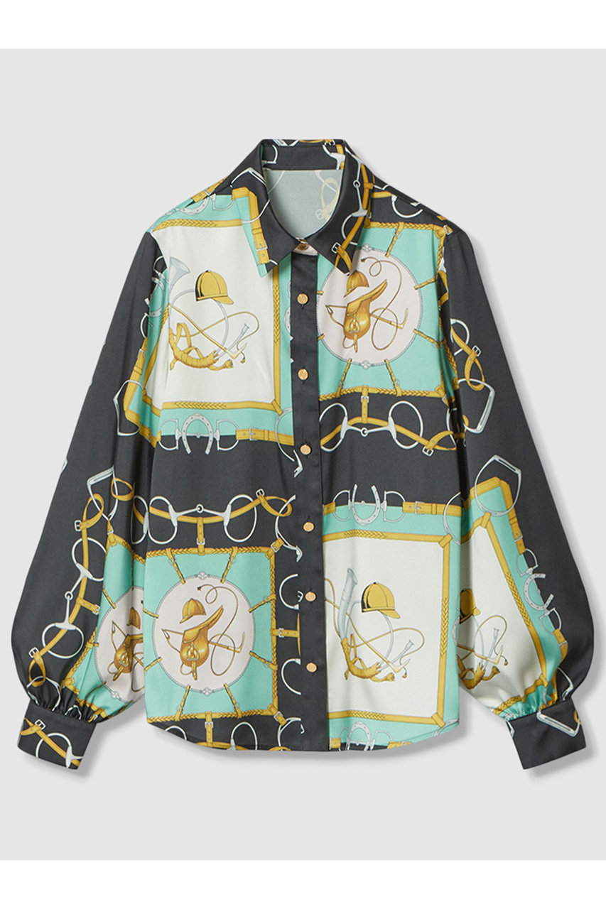 【Loulou Willoughby】RATTIジョッキープリントシャツブラウス