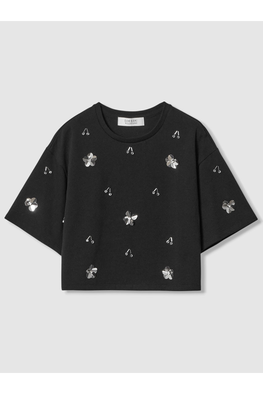 allureville 【Loulou Willoughby】スパンコールTシャツ (ブラック, 2) アルアバイル ELLE SHOP allureville 【Loulou Willoughby】スパンコールTシャツ (ブラック, 2) アルアバイル ELLE SHOP