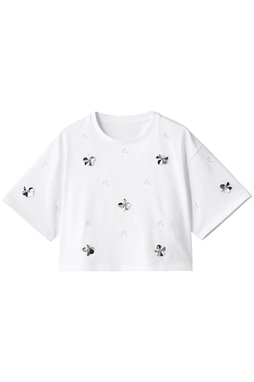 allureville 【Loulou Willoughby】スパンコールTシャツ (オフホワイト, 2) アルアバイル ELLE SHOP allureville 【Loulou Willoughby】スパンコールTシャツ (オフホワイト, 2) アルアバイル ELLE SHOP