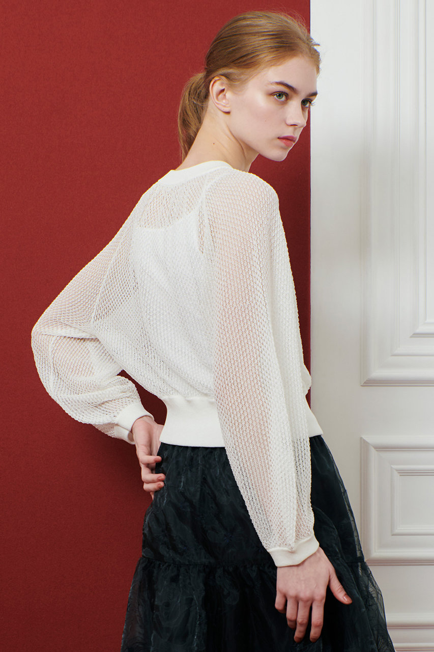 allureville ホワイトリブセーター ◇ キリカエリブプルオーバー|allureville OFFICIAL SITE