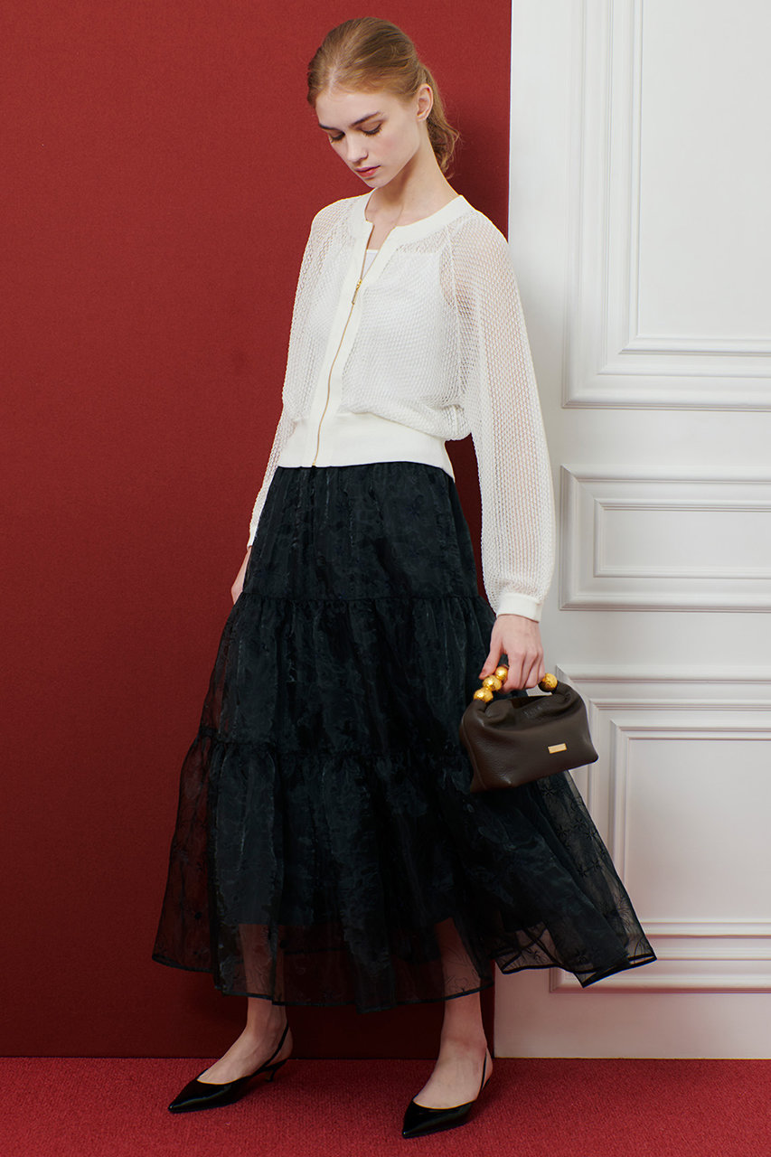 【LOULOU WILLOUGHBY】柄編みニットブルゾン 本体価格36,300 LOULOU WILLOUGHBY】柄編みニットブルゾン|allureville OFFICIAL