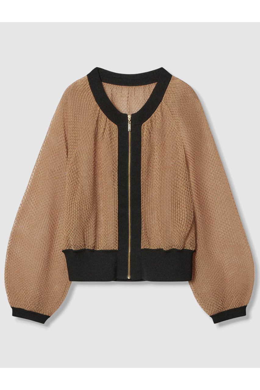 allureville 【Loulou Willoughby】柄編みニットブルゾン (ベージュ系, 2) アルアバイル ELLE SHOP allureville 【Loulou Willoughby】柄編みニットブルゾン (ベージュ系, 2) アルアバイル ELLE SHOP