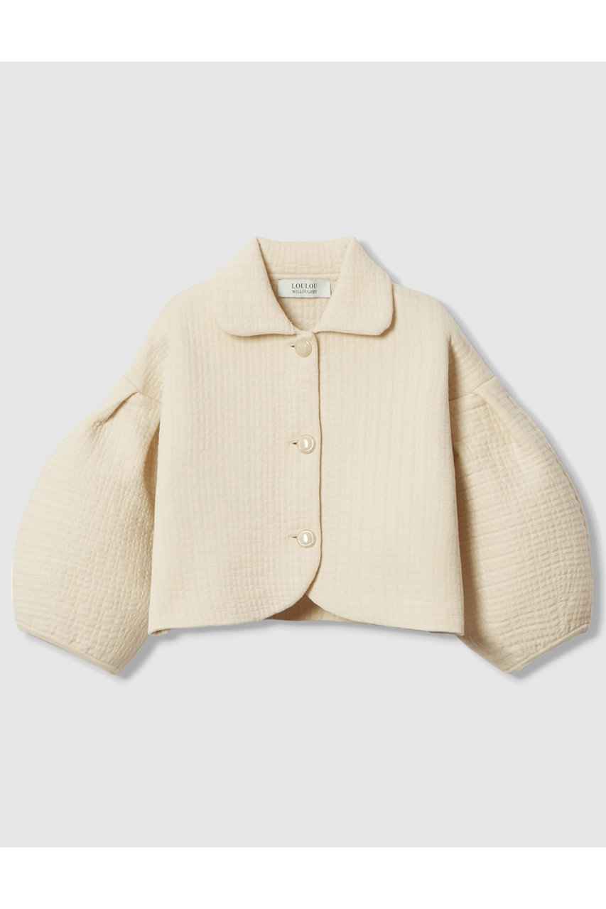アルアバイル/allurevilleの【Loulou Willoughby】ダブルジャガードパフニットジャケット(アイボリー/21252016120-04-020)