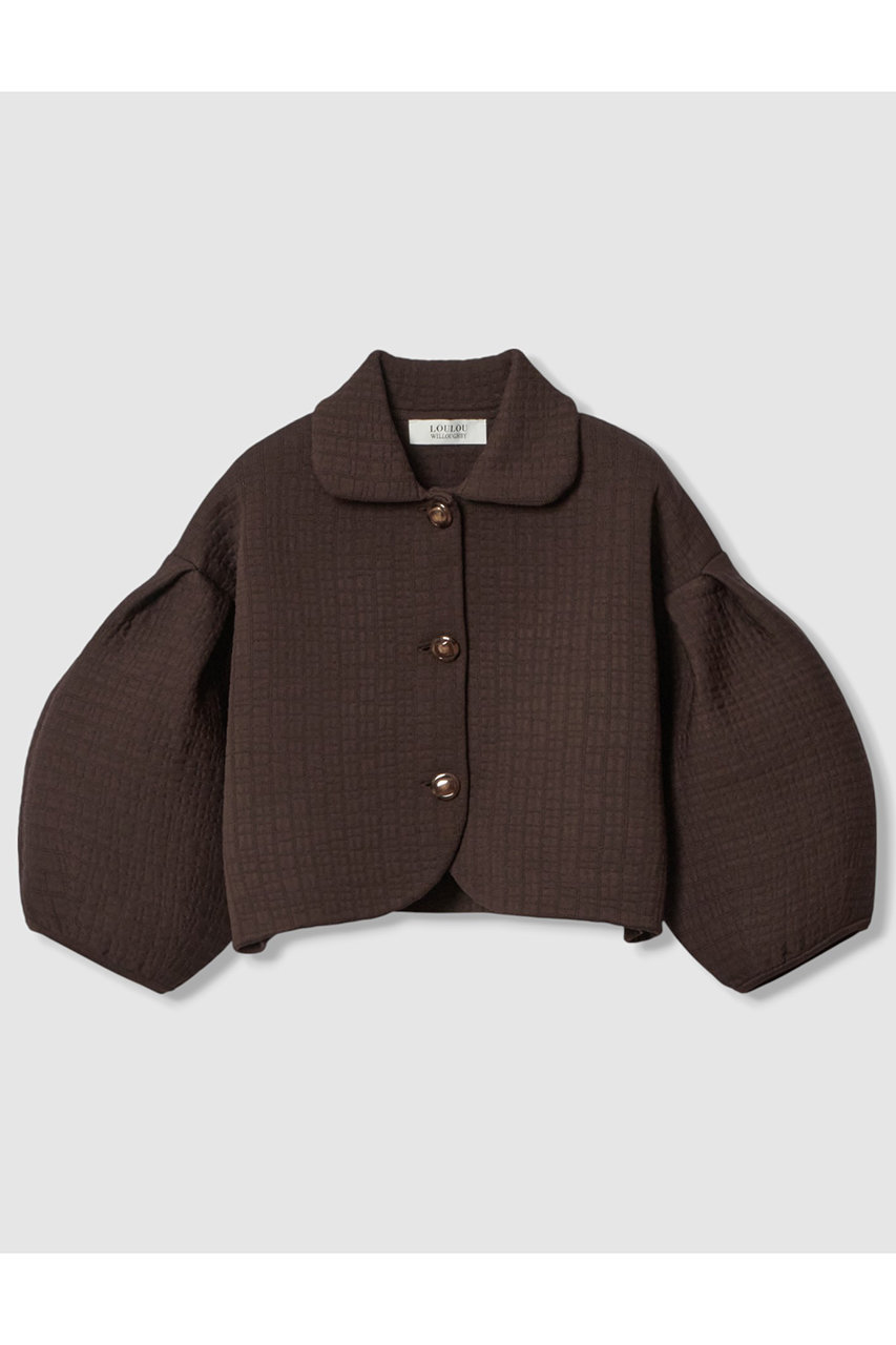 アルアバイル/allurevilleの【Loulou Willoughby】ダブルジャガードパフニットジャケット(ブラウン/21252016120-04-020)