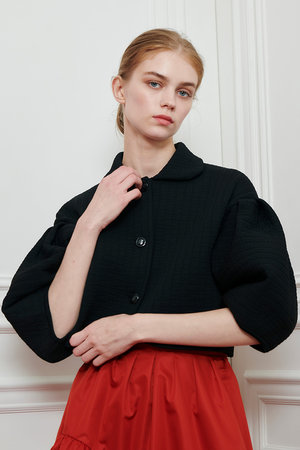 アルアバイル/allurevilleの【Loulou Willoughby】ダブルジャガードパフニットジャケット(110800/110801)