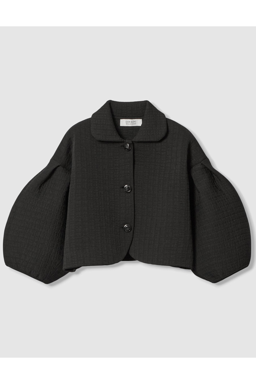 allureville 【Loulou Willoughby】ダブルジャガードパフニットジャケット (ブラック, 2) アルアバイル ELLE SHOP allureville 【Loulou Willoughby】ダブルジャガードパフニットジャケット (ブラック, 2) アルアバイル ELLE SHOP