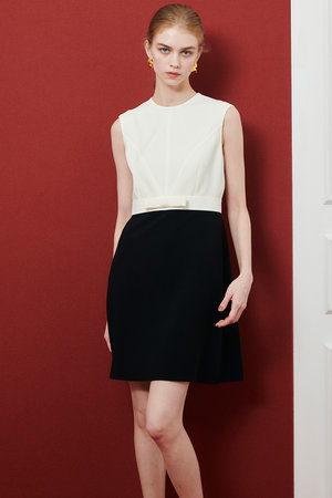 アルアバイル/allurevilleの【Loulou Willoughby】バイカラーリボンワンピース(110500/110502)