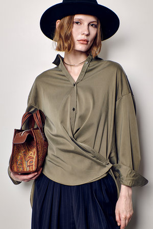 アルアバイル/allurevilleのフィブリルカシュクールシャツ(110400/110403)