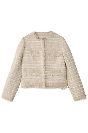 アルアバイル/allurevilleのジオリカツイードラウンドネックジャケット(110800/110801)