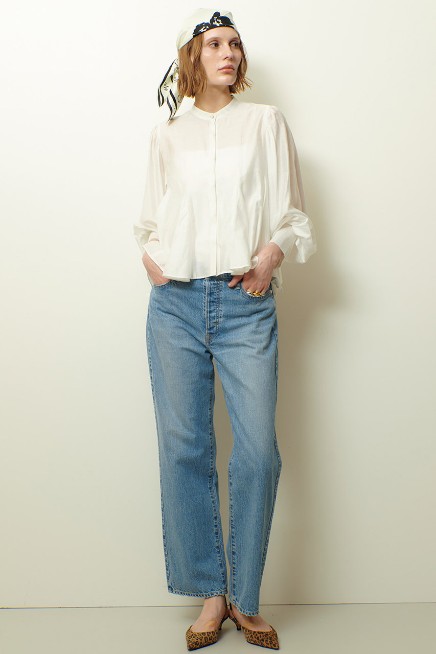 allureville(アルアバイル)｜ヘムマチフレアブラウス/オフホワイト の