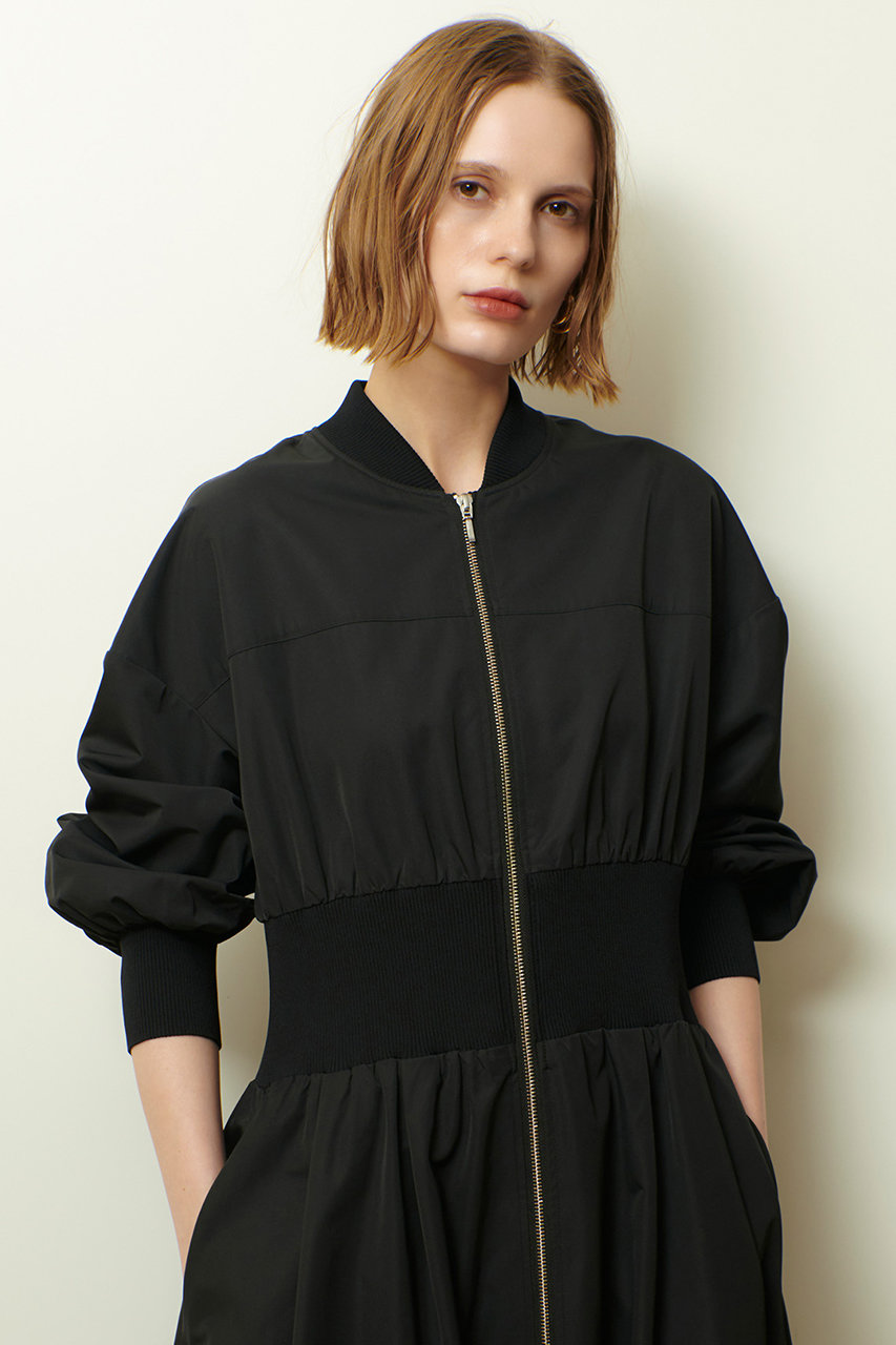 allureville(アルアバイル)｜ボンバーワンピース B/ブラック の通販