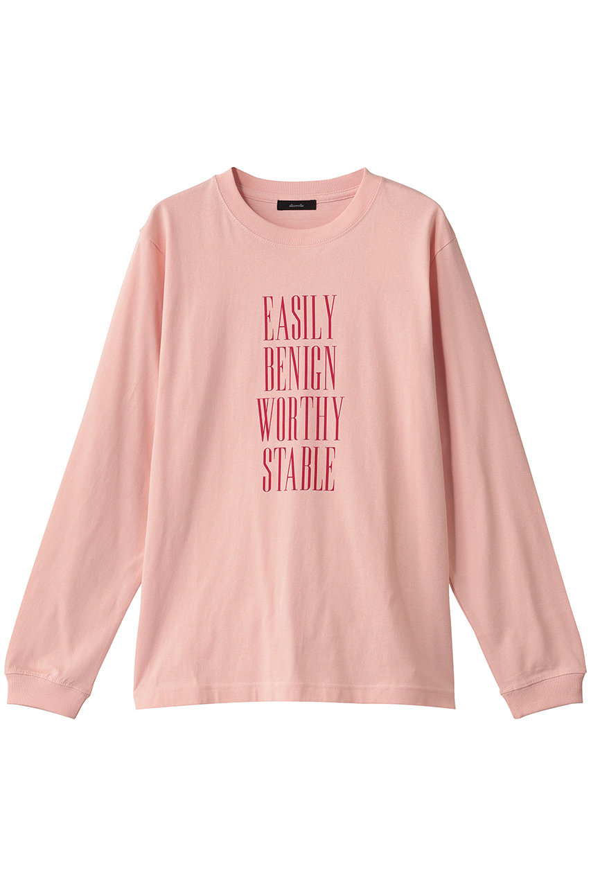 アルアバイル/allurevilleのフロッキーナローフォントロゴロンT(ピンク/20252015150-41-020)