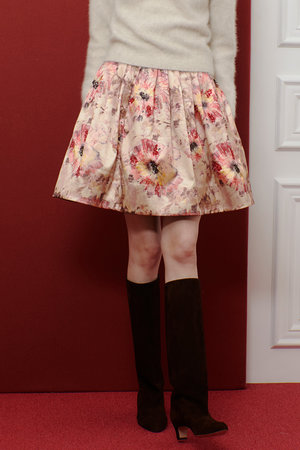 アルアバイル/allurevilleの【LOULOU WILLOUGHBY】BHARAT SILKミニスカート(110700/110701)