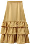 【LOULOU WILLOUGHBY】トリアセサテンティアードスカート アルアバイル/allureville マスタード