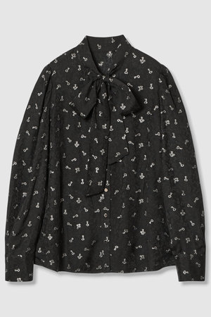 アルアバイル/allurevilleの【LOULOU WILLOUGHBY】KEYジャガードボウタイブラウス(110400/110403)