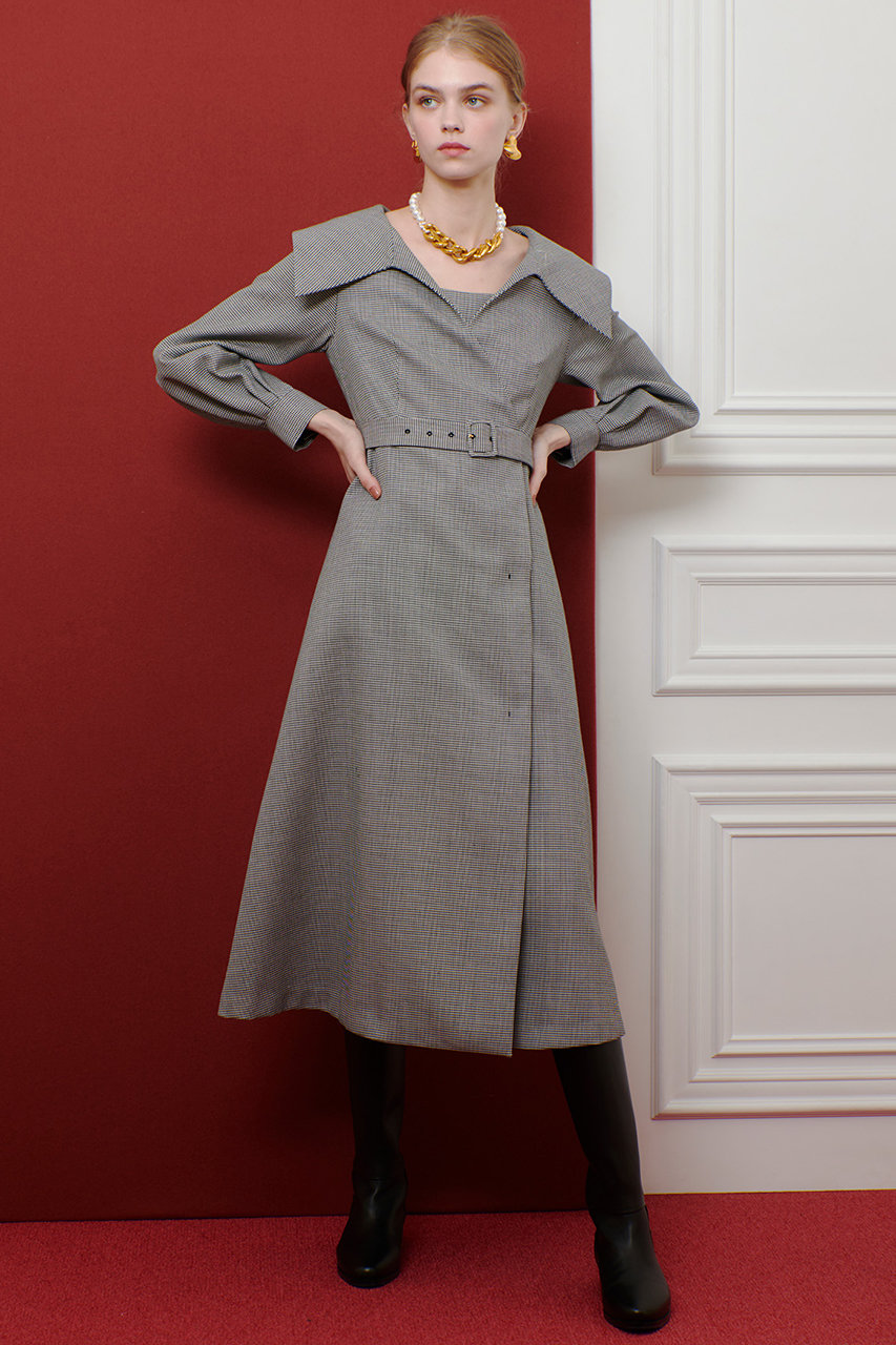 allureville 【LOULOU WILLOUGHBY】W先染めセーラーカラーワンピース (グレー, 2) アルアバイル ELLE SHOP allureville 【LOULOU WILLOUGHBY】W先染めセーラーカラーワンピース (グレー, 2) アルアバイル ELLE SHOP