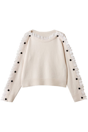 アルアバイル/allurevilleの【LOULOU WILLOUGHBY】ショルダーレース釦プルオーバー(110300/110301)