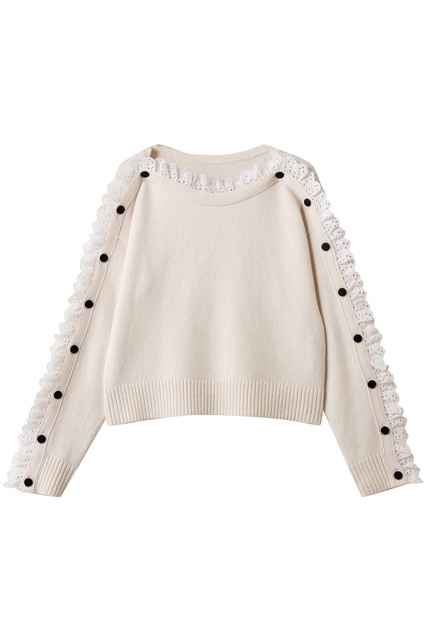アルアバイル/allurevilleの【LOULOU WILLOUGHBY】ショルダーレース釦プルオーバー(オフホワイト/21252016090-02-020)