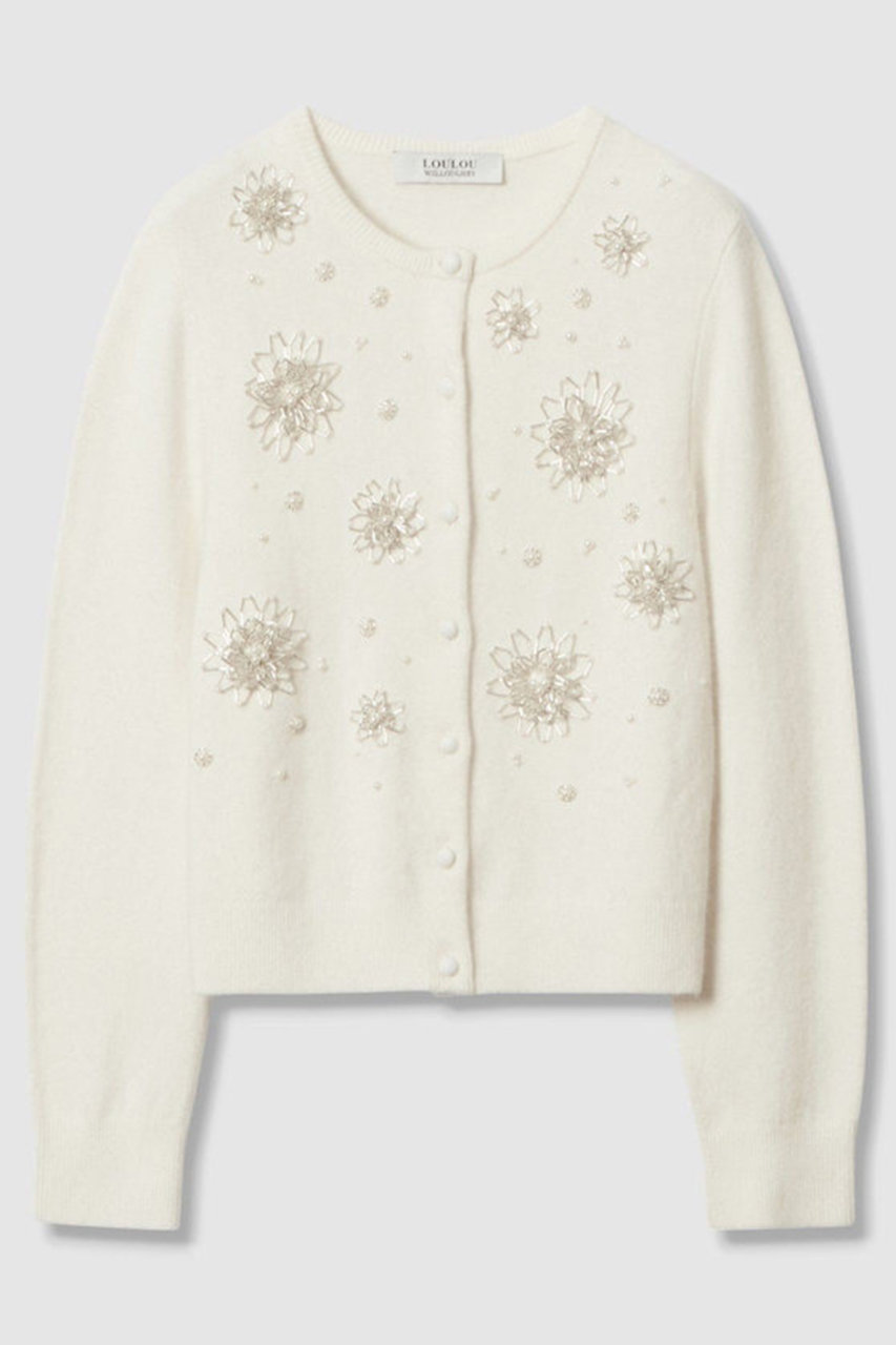 【LOULOU WILLOUGHBY】ビーズフラワーカーディガン