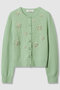 【LOULOU WILLOUGHBY】ビーズフラワーカーディガン アルアバイル/allureville ミントグリーン