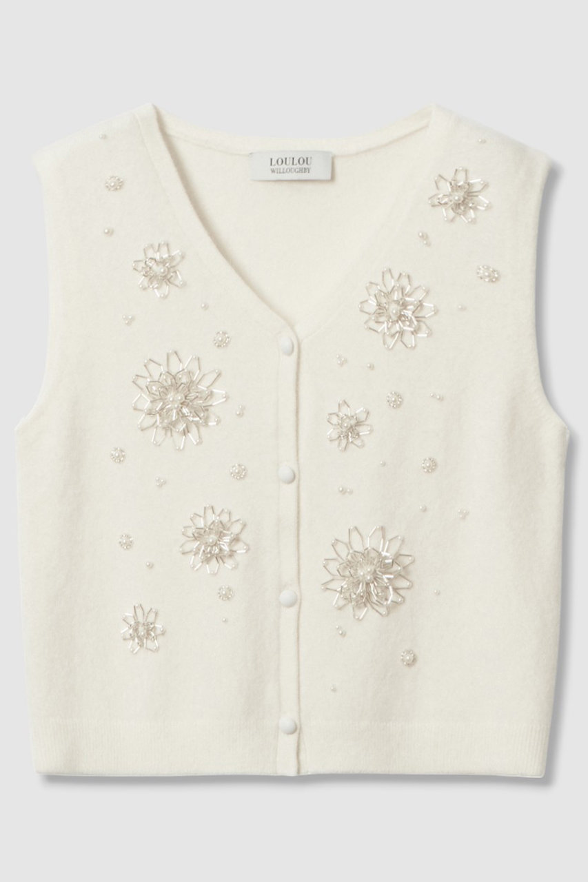アルアバイル/allurevilleの【LOULOU WILLOUGHBY】ビーズフラワージレ(オフホワイト/21252016170-92-020)