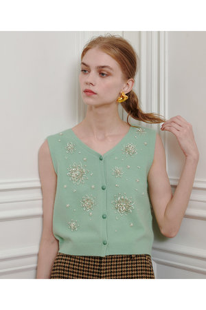 アルアバイル/allurevilleの【LOULOU WILLOUGHBY】ビーズフラワージレ(110300/110303)