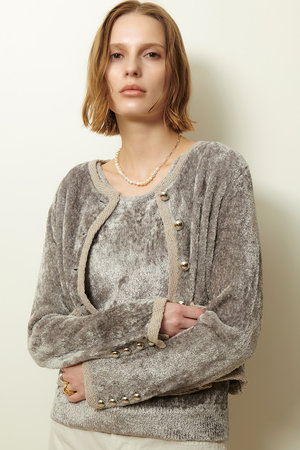 アルアバイル/allurevilleのベロアニットジャケット(110800/110801)