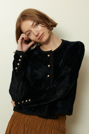 アルアバイル/allurevilleのベロアニットジャケット(110800/110801)