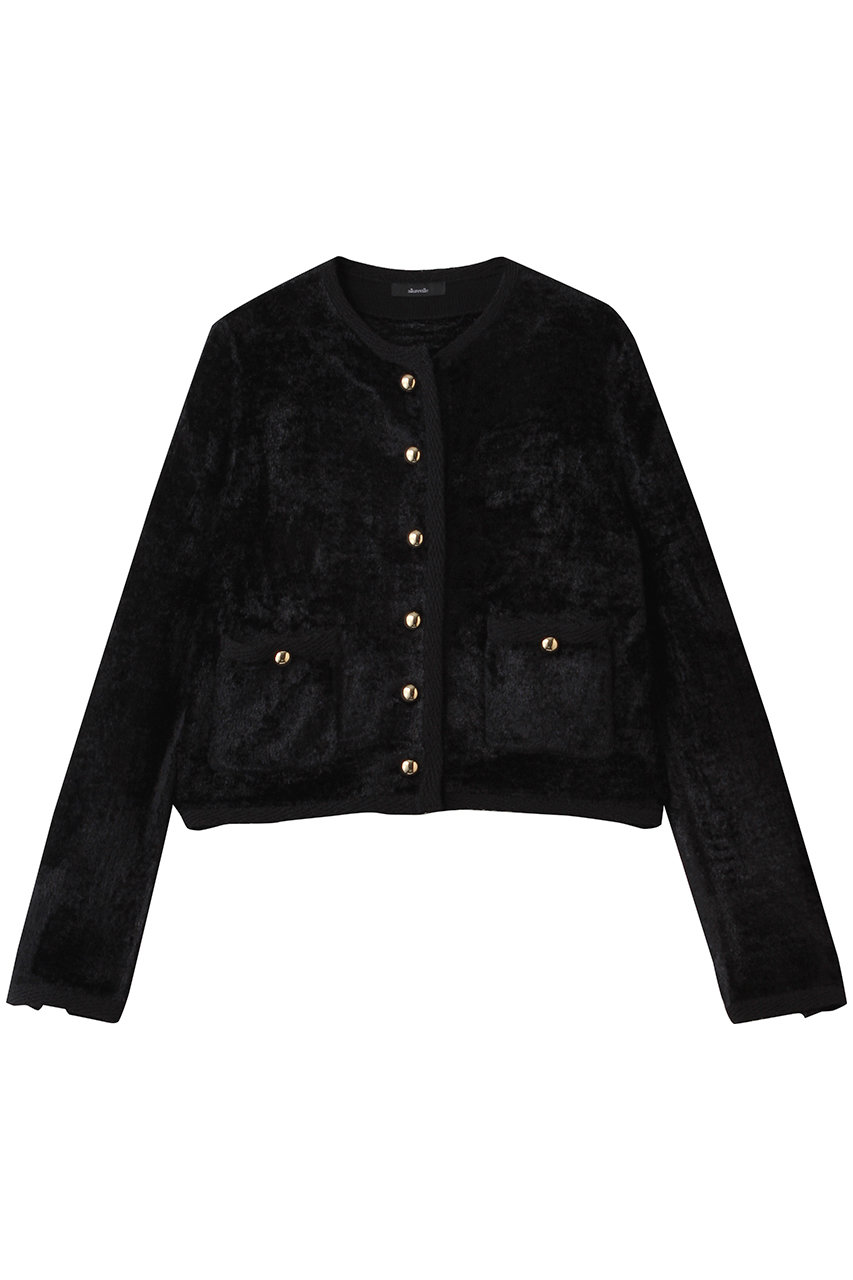 楽天ポイント還元】allureville ベロアニットジャケット (ブラック, 2