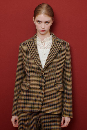 アルアバイル/allurevilleの【LOULOU WILLOUGHBY】ガンクラブチェックシングルジャケット(110800/110801)