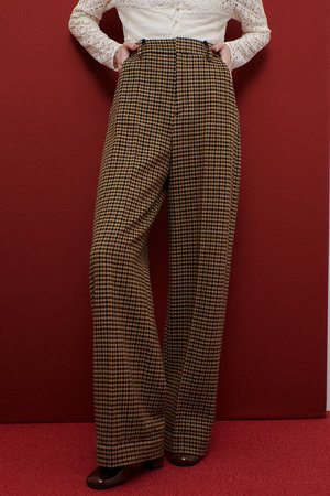 アルアバイル/allurevilleの【LOULOU WILLOUGHBY】ガンクラブチェックワイドパンツ(110600/110601)