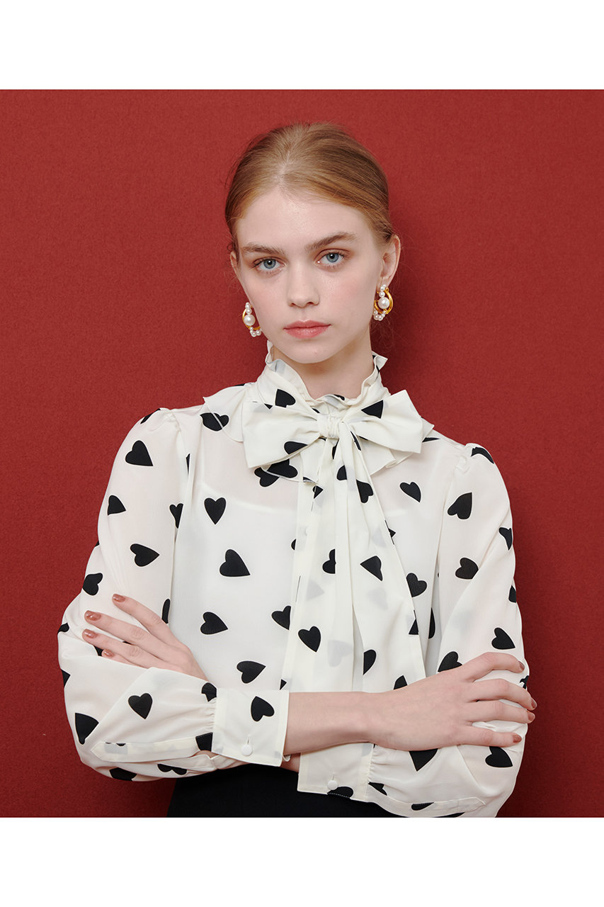 LOULOU WILLOUGHBY プチハートプリントブラウス LOULOU WILLOUGHBY（ルルウィルビー）の「【LOULOU WILLOUGHBY