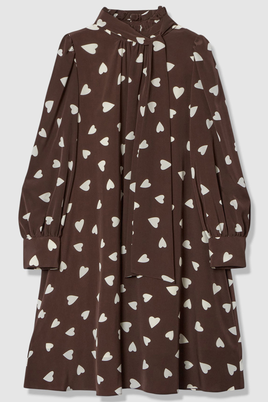 【LOULOU WILLOUGHBY】デシンハートプリントフラッパーワンピース