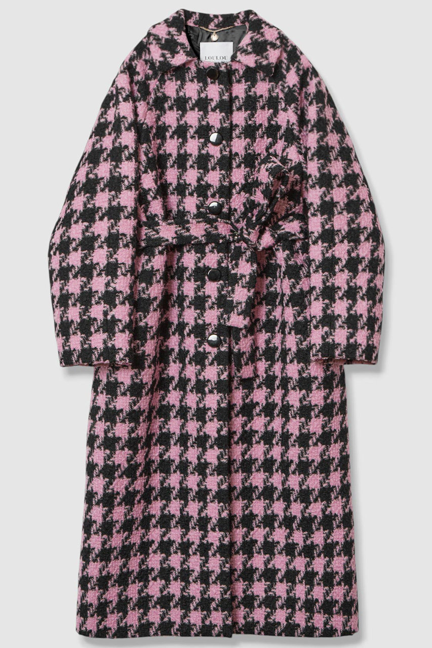 allureville 【LOULOU WILLOUGHBY】ロービング千鳥ロングコート (ピンク, 1) アルアバイル ELLE SHOP allureville 【LOULOU WILLOUGHBY】ロービング千鳥ロングコート (ピンク, 1) アルアバイル ELLE SHOP