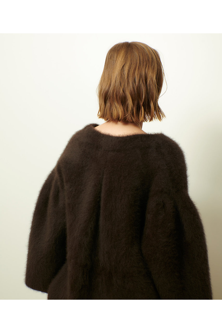 allureville(アルアバイル)｜シアリングニットコーディガン/ダーク