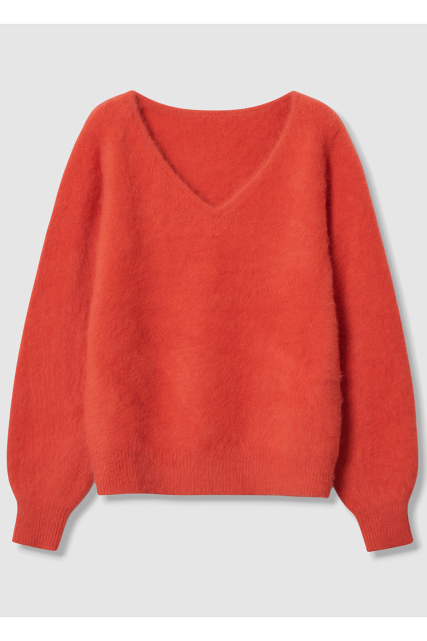 カシミヤブレンドファー加工Vプルオーバー