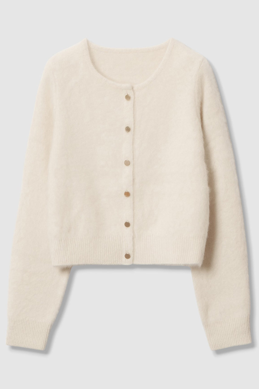 アルアバイル/allurevilleのカシミヤブレンドファー加工カーディガン(オフホワイト/20252016240-92-020)