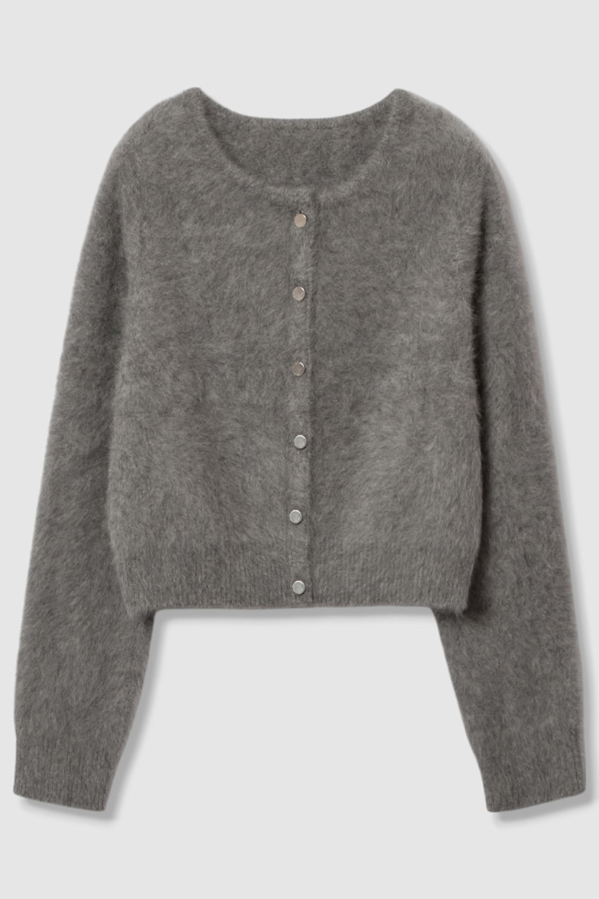 カシミヤブレンドファー加工カーディガン