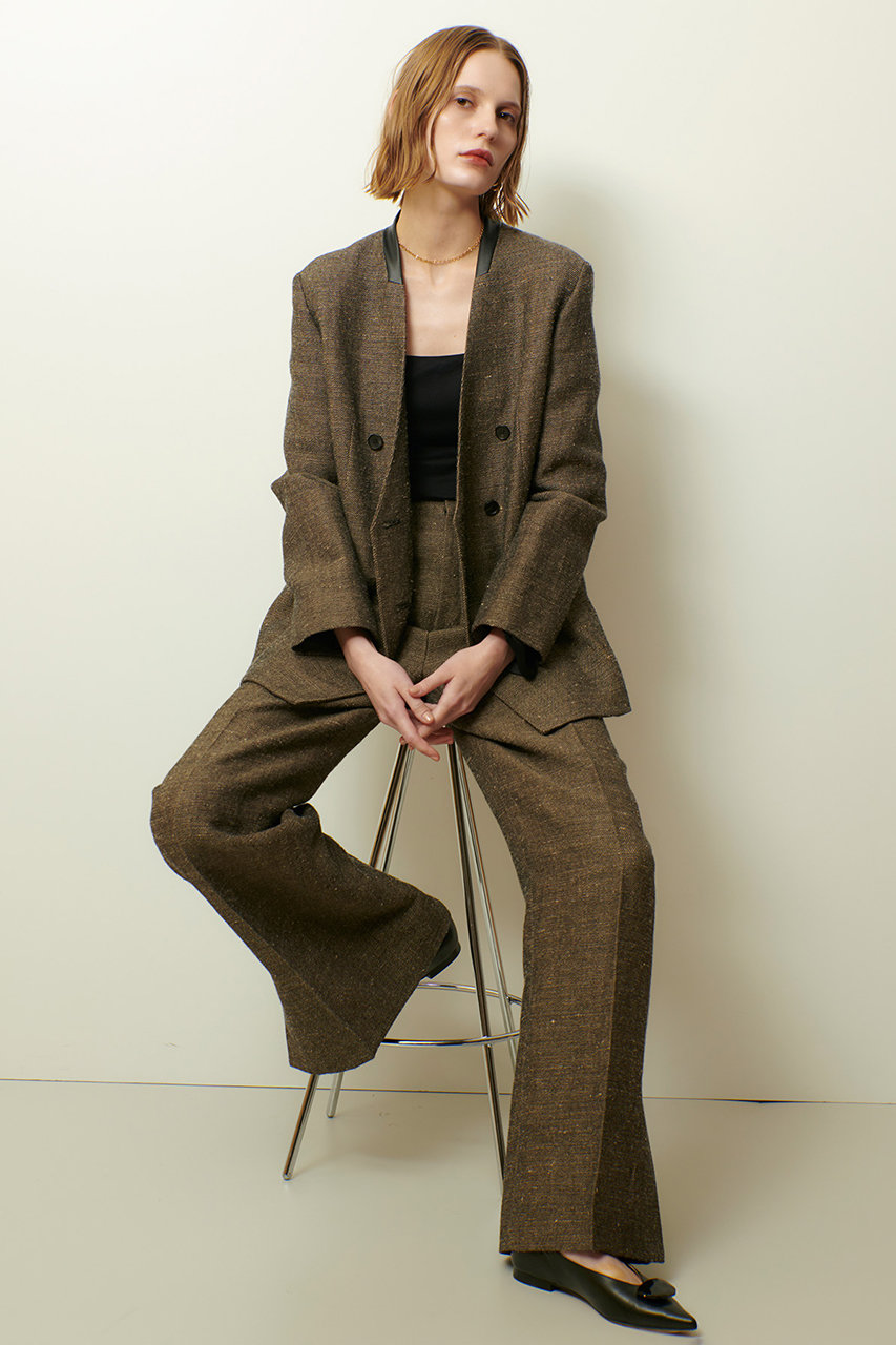 allureville ダブルブレスト テーラードジャケット (1) ブラウン系 allureville(アルアバイル)｜ツイーディーダブルブレストジャケット