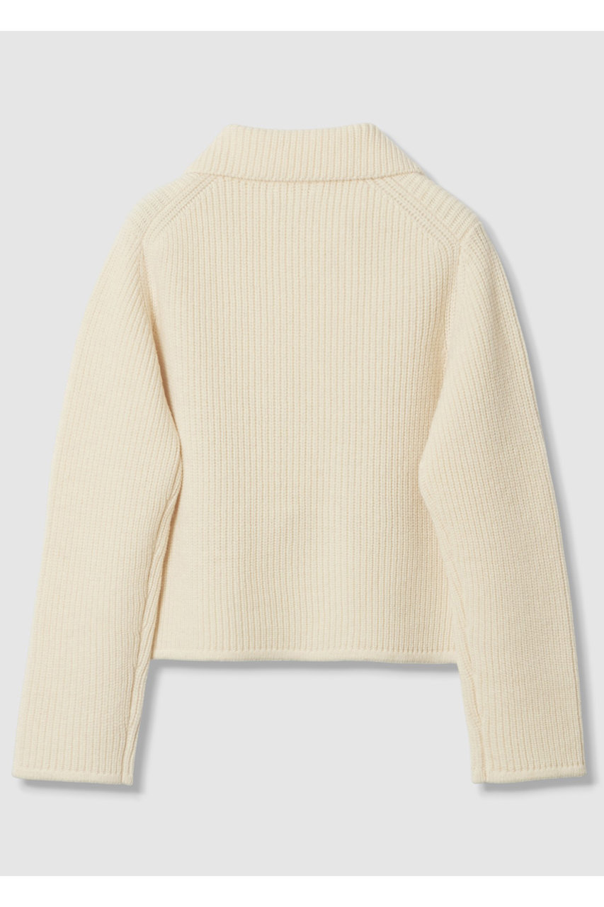 allureville(アルアバイル)｜片畦ニットジャケット/オフホワイト の